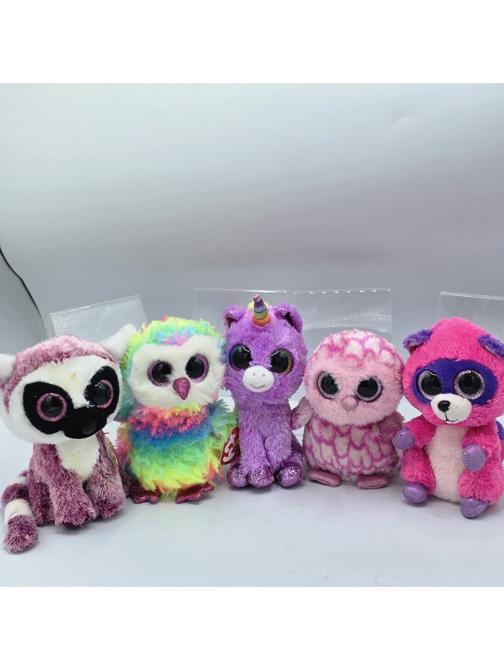 Ty Beanie Boos Plush Lot of 5 LeeAnn Owen Rosette Pinky Roxie 6-9" Rare